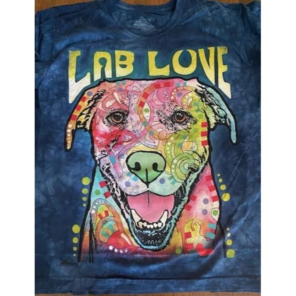 The Mountain Dean Russo Lab LOVE Abstract Pop Art 100% Cotton T-shirt  SIZE XL
